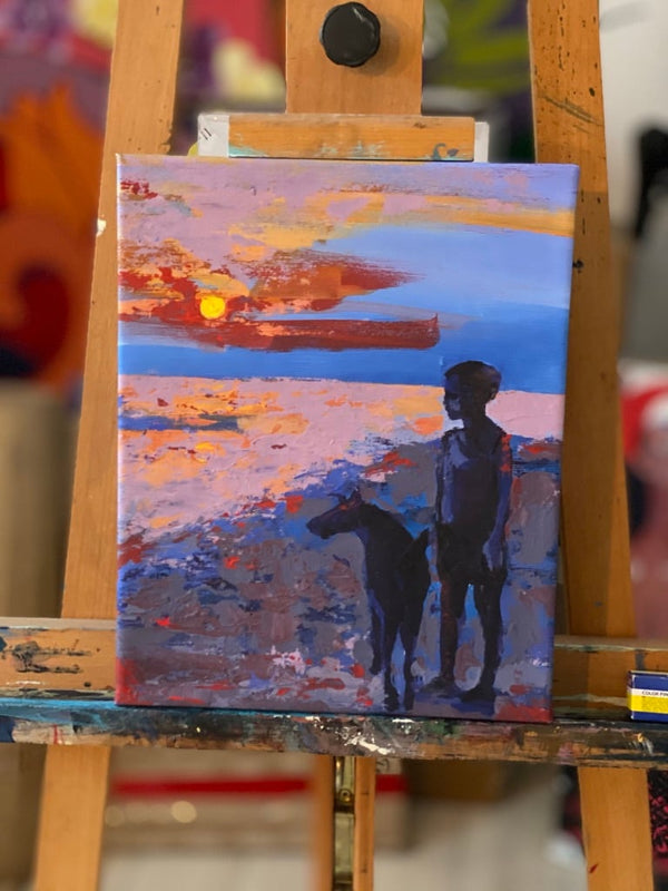 When a Friend Is Near on the easel