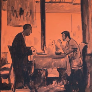 Paris. A Couple in a Café — ink on paper, Tetiana Cherevan