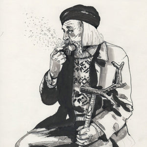 Old Man. Cherkasy — ink on paper, Tetiana Cherevan