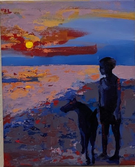 When a Friend Is Near — acrylic on canvas, Tetiana Cherevan