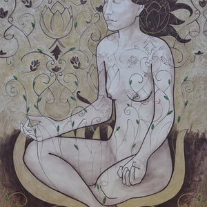 And love her, simply because she is — acrylic on torchon paper, 50 × 70 cm, 2009, Tetiana Cherevan