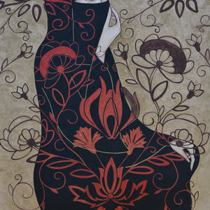 Love the woman in a dream and intriguing secret — acrylic on torchon paper, 50 × 70 cm, 2009, Tetiana Cherevan